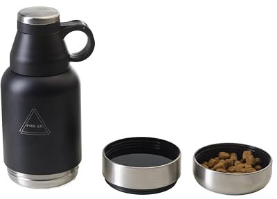 Botella de Acero Inoxidable 1L para Perros y Personas – Termo Portátil con Comedero y Bebedero