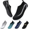 WateLves Wasserschuhe Badeschuhe Damen Herren Aquaschuhe Strandschuhe Schnell Trocknend Slip on Breathable Surfschuhe Unisex Schwimmschuhe für Beach Pool Surfen Yoga Linie Schwarz 42/43