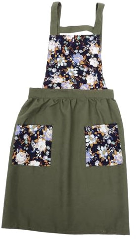 Zerodeko Verstellbarer Gürtel Damen Schürze mit Vintage-blumendruck für Küche Kochen Gartenarbeit Grillen Geschirrspülen Schürze für Erwachsene
