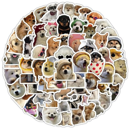 100 PCS Funny Dog Stickers - Waterproof Vinyl Dog Decals for Kids, Teens & Lovers - Cute Animal Stickers for Laptops, Water Bottles, Notebooks, Luggage & Phones