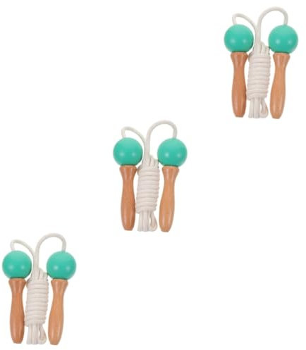 Kisangel 3St Springseil Seilspringen Boxen Outdoor-Spielzeug für Jungen Spielzeuge Kinderspielzeug Kinder springen Seil Hüpfseil zum Abnehmen einstellbar Holzgriff Grundschule Holz