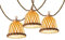 MALY LIGHT HYBRID LED-Lichterkette für den Außenbereich, anschließbar, 10 natürliche Rattan-Lampenschirme, warmweiß, 8 m, solarbetrieben und mit Netzanschluss