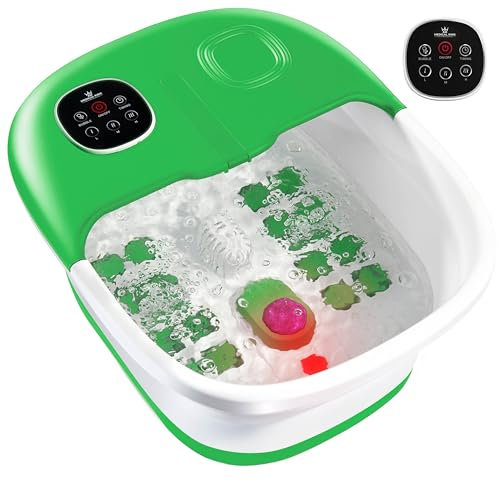 Medical king Spa pour les pieds avec chaleur et massage et jets Comprend une pierre ponce télécommandée Pliable Spa Masseur de pieds avec chaleur, bulles et vibrations