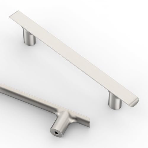 9BUILD 10 Pack 128MM Brushed Satin Nickel Cupboard Handles for Drawer&Wardrobe Kitchen Cabinet Handles Zinc Alloy UK0046