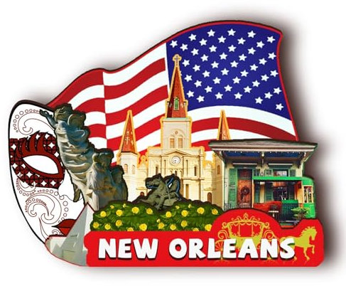 Orlybar Orlaybar New Orleans Louisiana (LA) America Decorative Magnet 3D Refrigerator City Travel Souvenir Tourist Gifts Handmade Craft Fridge Magnet Home Decoration -210