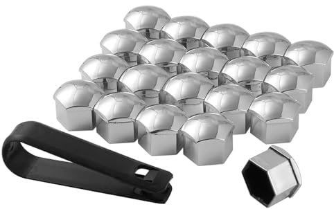GTFRFD 20PCS Tapones Tornillos Ruedas Coche, para Ford Focus III Sedan 2014-2018 Llantas Cubiertas Hexagonales Tuercas Juego Herramientas Extracción,H 21mm