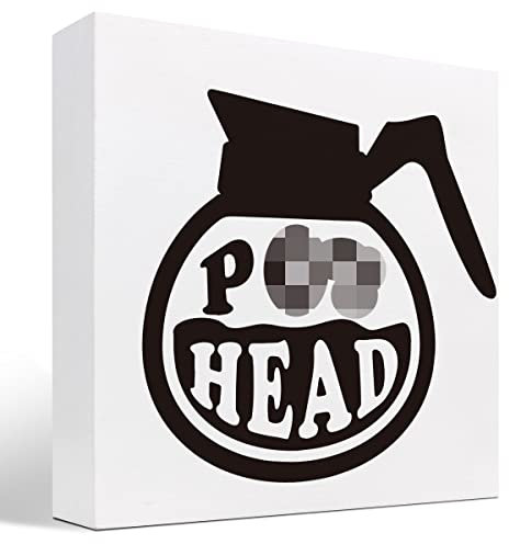 Lustiges Kaffee-Holz-Schild, Schreibtischdekoration, lustige Kaffeekanne, Holzblock, Schild, Schreibtischdekorationen für Zuhause, Küche, Büro, Café, Bar, Männerhöhle, Schreibtischregal,