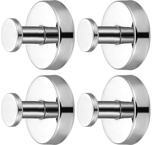 KEESIN 4PCS Ganci a ventosa, gancio per asciugamano da bagno in acciaio inox 304 Supporto a ventosa per piastrelle, finestre di vetro, specchi, cucine, lucido argento