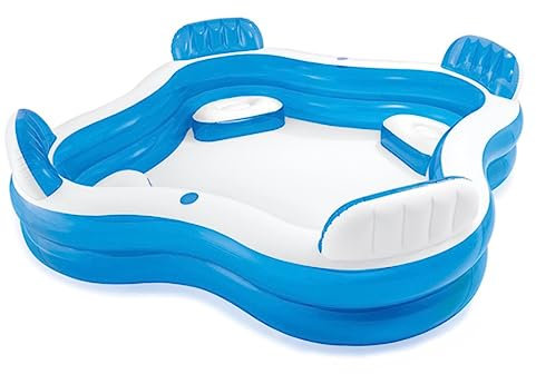 FENGJISUN Planschbecken Schwimmbecken Inflatable Swimming Pool Outdoor Garden Swimming Paddling Pool with Seats and Headrest Backseat Family Pool Family Für Gärten Hinterhof