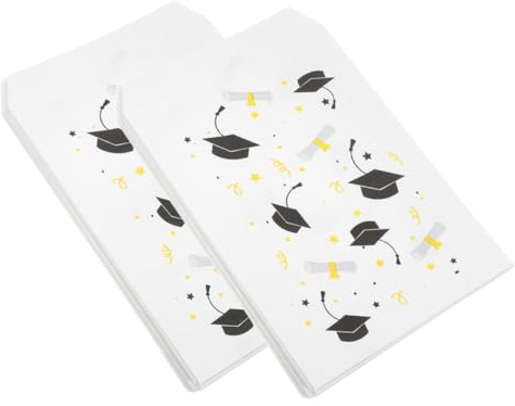 HOLIDYOYO 20stücke Abschlussfeier Geschenktüten Papier Weiße Candy Bags Für Party-goodies Für Graduierungsfeiern Und Kleine Und Platzsparend