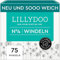 LILLYDOO hautfreundliche Baby Windeln - Größe 4 (9-14 kg), Halbmonatsbox (75 Stück), Sicherer Auslaufschutz, Weich, Ohne Parfüme & Lotionen für empfindliche Haut, Dermatologisch getestet