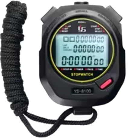 Ujjdwiurgh Alarm Clock Digital Stopwatch -8100 Elektronischer Stoppuhr-Timer 1/1000 Sekunden Zeitnahme Sport Handheld, Geeignet für Schiedsrichter und Sportlehrer.