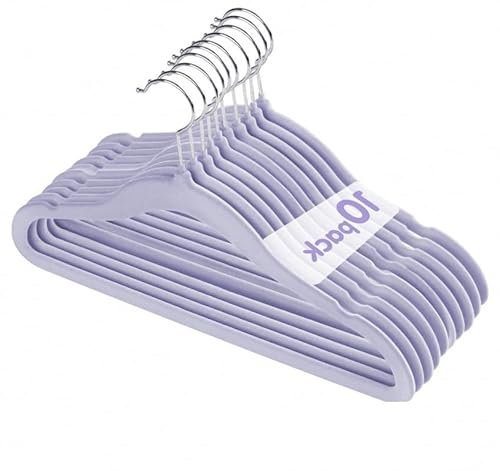 Samt-Kinderkleiderbügel,Platzsparend Kids Velvet Hangers, Ultradünnes und Rutschfestes Design 360°drehbare, Kinder bügel,30 Stück,lila-rosa