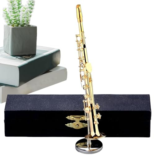Miniatur-Saxophon Messing-Sax Musikinstrument Sammlerstück | Miniatur-Saxophon-Modell zur Heimdekoration und Ausstellung, als Weihnachtsdeko, Puppenhaus Zubehör, für Kinder und