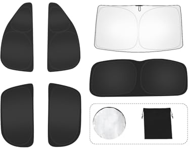 Juego de 6 parasoles EVOOOR para Coche Volkswagen/VW Golf 8 (2020–2025) – Cobertura Completa para Parabrisas Delantero, ventanillas Laterales, ventanilla Triangular y luneta Trasera – Protección UV
