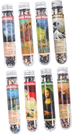 LALADEFIEE 150 Pieces Mini Paper Jigsaw Puzzle Set in Test Tube Educational and Creative Adult Puzzle with Sunflower Design Precise Color and Cutting for Stress Relief and Family Fun