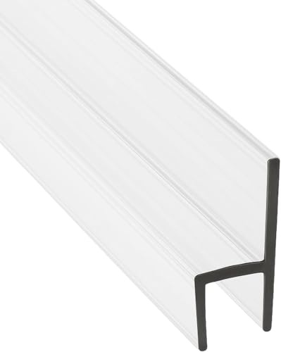 Joint Détanchéité De Porte De Douche en H sans Cadre De 85 Pouces - Protection Anti-fuites Ultra-Transparente pour Verre De 4 à 6 Mm (1/4 Pouce), Clear 1/4 Glass