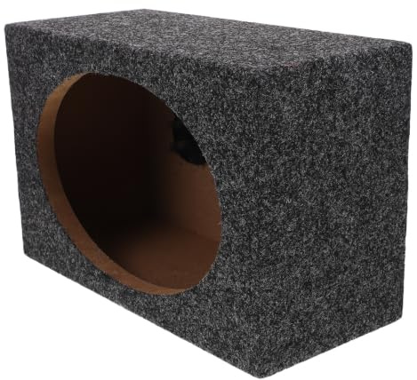 Car Subwoofer Box Empty Vented Speaker Enclosure for Vehicle Audio | Wood and Felt Build, Multiple Air Port Designs, Testready Functionality, Custom Vent Options