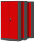 Jan Nowak 3er Set Aktenschrank C001H Büroschrank Metallschrank Stahlschrank Werkzeugschrank Stahlblech Pulverbeschichtet Flügeltürschrank Abschließbar 195 cm x 90 cm x 40 cm (anthrazit/rot)