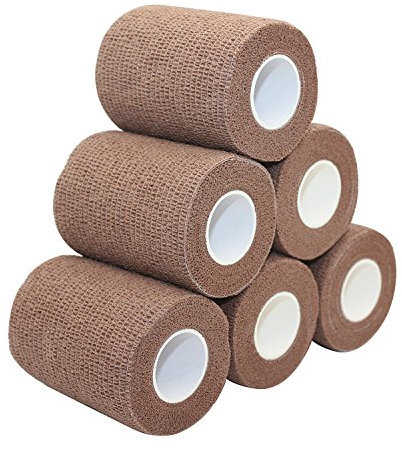 STpro Selbstklebender Verband Tape Fixierverband Selbsthaftende Bandage 7,5cm x 6 Stück Dunkle Haut Tape Haftbandage Cohesive Bandagen Pferd Selbstklebende Binden Verband Elastischer Verbände Kohäsiv