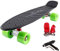 FunTomia 57cm Mini-Board Skateboard mit oder ohne LED Leuchtrollen inkl. Aluminium Truck, ABEC-9 Kugellager und T-Tool (schwarz)