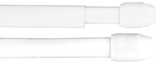 Gardinenstange Bistrostange (weiß) als 2er Pack - ausziehbar, inkl. Selbstklebehaken (40-60 cm)