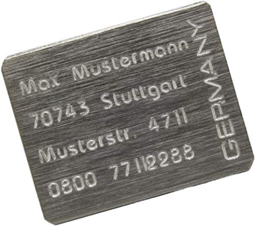 Raftsman Drohnenkennzeichen/Drohnen Kennzeichnung/Kennzeichen/Fluggerätekennzeichnung/Modellflugschild/Drohnenschild inkl. individueller CNC Gravur und doppelseitigem Klebeband (Al-2520-Edel-Look)