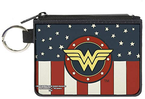Buckle-Down Damen Canvas Geldbörse Wonder Woman Münzgeldbörse, Mehrfarbig, 4.25 x 3.25