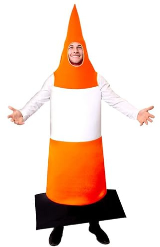 I LOVE FANCY DRESS Verkehrskegel-Kostüm - 12er Pack - Orange und weißer Verkehrskegel - Lustiges neues Party-Kostüm für Junggesellenabschied