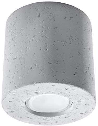 SOLLUX lighting Deckenlampe Deckenleuchte Deckenstrahler Beton 1 Flammig Grau ORBIS