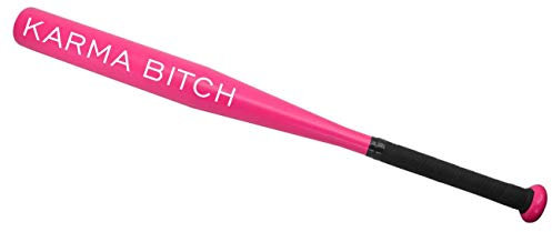 Spaß Kostet Baseballschläger PINK mit Spruch Karma Bitch 65 cm lang sportgerät