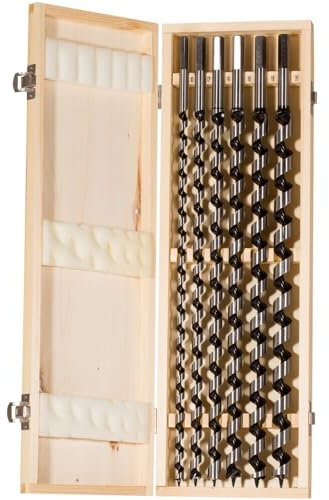 fischer Schlangenbohrer Set, 10 - 20 mm Durchmesser, Aufsätze für Bohrmaschinen, Bohrerset mit verschiedenen Größen, Werkzeug zum Bohren tiefer Löcher in Weich- & Hart-Holz, 6er Pack
