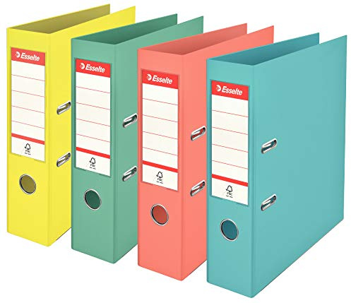 Esselte 10er Pack Plastik Ordner Standard, DIN A4 (10 Ordner | Breit, Colour'Ice sortiert)