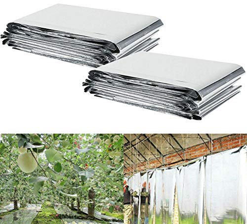 2 Stück reflektierende Folie für Garten und Terrasse, hochreflektierende Abdeckfolie für Gewächshaus, 210 x 130 cm