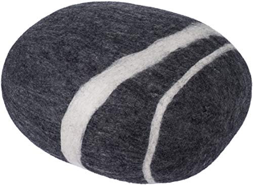 myfelt Hugo - Filz Kieselstein, Meditationskissen, Yogakissen, Dekokissen dunkelgrau rund - Größe XXXL
