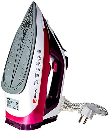 Fagor PLANCHA INALÁMBRICA 2 en 1 Con Base 2600W Rosa 16x32,5x26,5cm