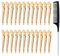 MELLIEX 24 Stück Abteilklammern Friseur, Haarclips Entebill Haarspangen Combi-Clip Stahl Haar Klammer Alligator Curl Clips Golden