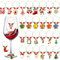 iZoeL 30 pcs Reconnaissance des Verres à Vin Noël Marque-verres Vin à Pied Anneau Breloques Thème Accessoires Table Décorations - Identification pour boissons Noël cadeau Bonbons Biscuits