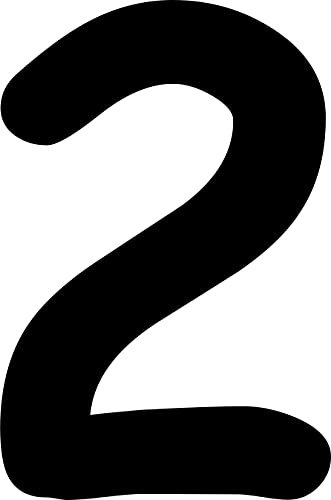 Kleckerliese Alphabet Zahlen Ziffern 10cm selbstklebende Aufkleber Wand Fenster Tür Boote Auto Kinderzimmer STICKER 2 - Höhe 10cm, Farbe Schwarz