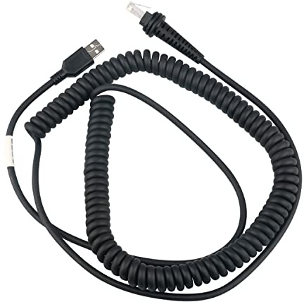Spiral Cable JR45 to USB Barcode Scanner Cable for Honeywell Xenon 1900 Series 1470G 1472G (5M / 16FT Coiled USB Port)