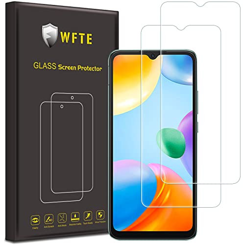 WFTE [Lot de 2 Verre Trempé pour Xiaomi Redmi 10C, 0,26mm Film de Protection d'écran avec Haute Transparence à 99%, Anti-Trace Protecteur avec Dureté 9H Glass