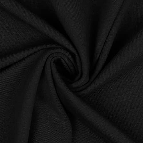 0,5m Bio Jersey Meterware Jerseystoff Baumwolle Oeko-Tex 67 Farben zur Auswahl, Farbe:001 - schwarz