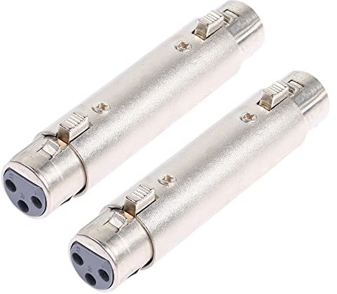 PNGKNYOCN Acoplador XLR hembra a hembra, adaptador de cable de micrófono cambiador de género XLR de 3 pines (paquete de 2)