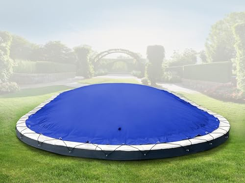 ANKO PLANEN Aufblasbare Poolabdeckung oval - Premium Abdeckplane für den Pool - ideale Winterlösung AirDeluxe (Blau, Poolinnenmaß: 6,00m x 3,20m)