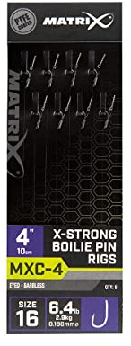 FOX Matrix MXC-4 X-Strong Boilie Pin Rigs ohne Widerhaken, 8 Stück