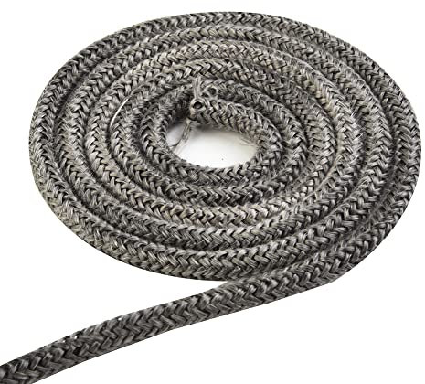 HpLive Guarnizione per camino, nastro sigillante per stufa, filo di tenuta per camino, affumicatore, stufa, filo di tenuta in fibra di vetro, 2 m x 6 mm, nero