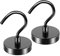 FINDMAG Magnethaken Extra Stark, 2 Stück 32 mm 45 kg(100 lbs) Ziehen Neodym Magnet Haken, Super Starke Magnete mit Haken, Magnethaken Schwarz, Magnetische Haken für Badezimmer Grillrost