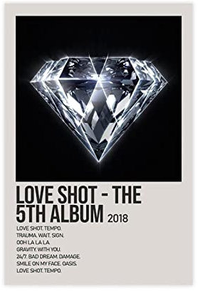 RIPEX Love Shot – Das 5. Album von EXO Music Singer Poster Cover Leinwand Poster Schlafzimmer Dekor Sport Landschaft Büro Zimmer Dekor Geschenk ohne Rahmen Stil 20 x 30 cm
