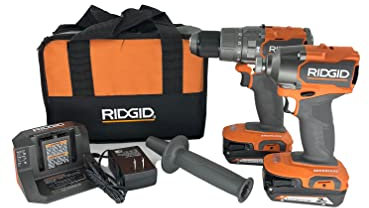 Ridgid 18V Brushless 1/2-inch Hammer Drill and 1/4 -inch Impact Driver Kit (2) 2.0 Ah Batteries and Charger R92091SB