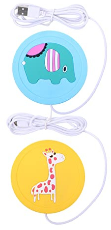 KOMBIUDA 2pcs Silicone Heating Coaster Bottle Warmer for Milk Usb Powered Mug Warmer Coaster for Home Office